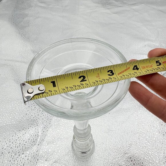 Vintage Candlestick Holders Clear Glass 8” Set Of 2 Romantic Date Night Wedding - Picture 8 of 13